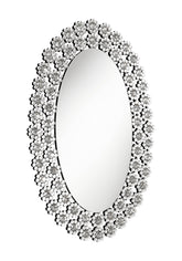 Coaster Colleen Oval Wall Mirror with Faux Crystal Blossoms Model 961615